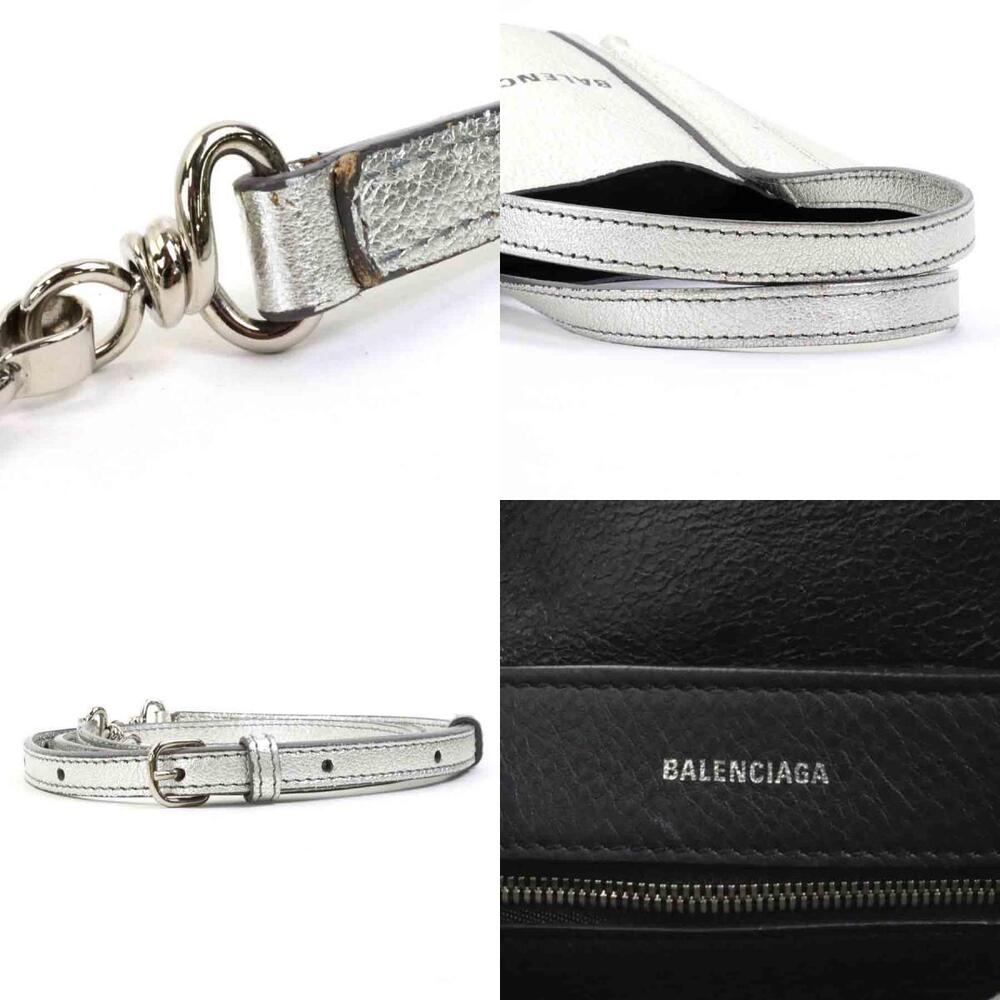 Balenciaga 2way Handbag Crossbody Leather Silver - Picture 4 of 5